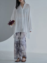 Tie Dye High Waist Drape Feel Wide Leg Straight Pants Woman