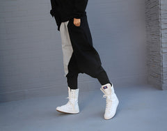 Black Stitching Sports Casual Pants