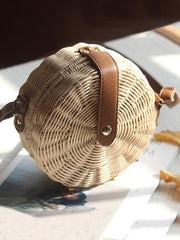 Handmade Round Straw Plaited Article Bag
