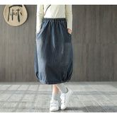 Denim Solid Color Loose Skirt