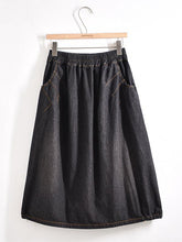 Split-Joint Denim Skirt Bottom