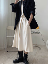 Women Retro Simple High Waist Skirt