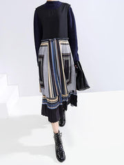 Two Pieces Printed Split-Joint Ruffled Long Dress