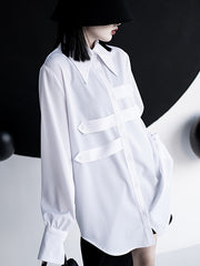 Women Lapel Printed Loose Personalized Casual Shirt