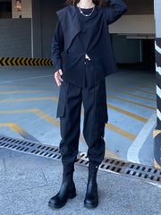 Original Split-Joint Split-Front Long Sleeves T-Shirt Top