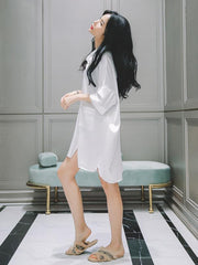 Girl Printed Loose V Neck Shirt Pajamas