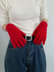 Solid Color Imitation Cashmere Warmer Gloves