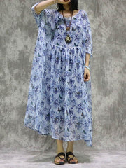 Loose A-Line 2-Pieces Butterfly Long Dress