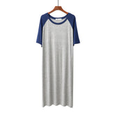 Loose Contrast Color Pajamas Nightdress Casual Homewearr