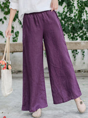 Vintage Solid Wide Leg Pants