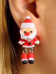Women Personality Three Dimensional Santa Earrings