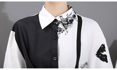 Belted Split-Joint Short Sleeves Shirt Dress