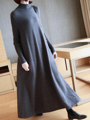 Loose A-Line Long Knitting Dress