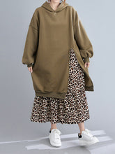 Women Plus Velvet Stitching Printed Dress