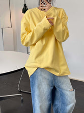 Loose Oversize Solid V-Neck T-Shirt