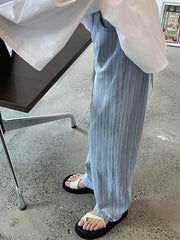 Striped Simple Denim Loose Pants