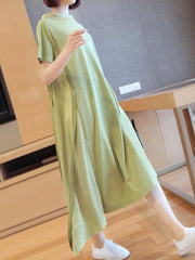 Casual Solid Cropped Comfortable Long Dress