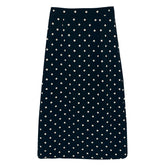 Polka Dot High Waist Split Skirt