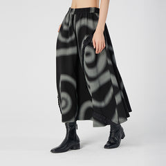 Urban Geometric Printed Splicing A-Line Skirt