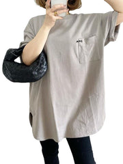 Simple Printed Letter Round Neck T-Shirt