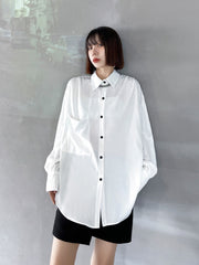 Casual Loose Irregular Solid Color Shirt