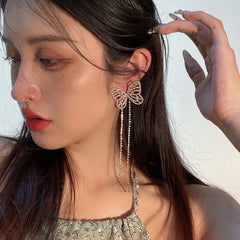 Stylish Tassel Butterfly Long Earrings