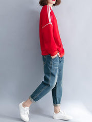 Loose Striped Casual Sweatshirt