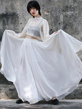 Stylish Black&White Contrast Color A-Line Skirts Bottoms