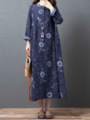 Women Loose Floral Print Casual Dress