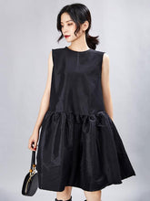 Simple Black Sleeveless Short Dress