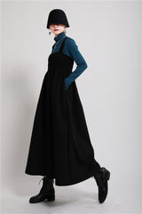 Women Pleated Loose Solid Color Casual Dress