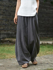 Vintage Loose Ramie Cotton Linen Bloomers Pants