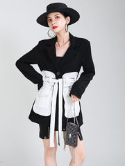 Women Retro Contrast Color Waist Coat
