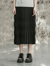 Roomy Pleated Pure Color Skirts Bottoms
