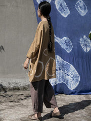 Loose Tie-Dyed Long-Sleeve Round Neck T-Shirt