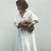 V-Neck Solid Color Half Sleeves Midi Dress