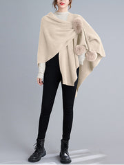 Casual V-Neck With Irregular Shawl