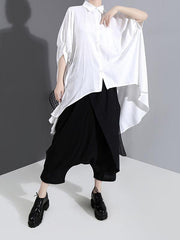 Artistic Solid Puff Sleeve Shirt Blouse Tops