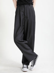 Women Solid Color Slimming Loose Wide Leg Casual Pants