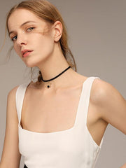 Gold Color Star Black Choker Neclace