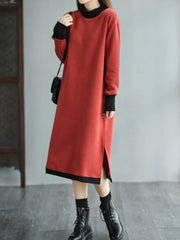 Women Retro High Collar Dress