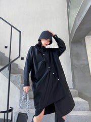 Solid Color Cropped Pleated Shirt Dress