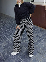 Women Loose Wide Leg Printed Casual Pants