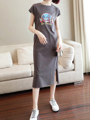 Original Printed Split-Side Dress