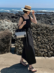 Waist Slimming Casual Suspender Dress