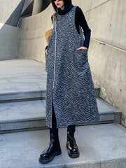Zipper Round-Neck Vest Dress