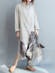 Women Loose Collar Solid Color Casual Shirt