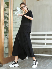 Irregular Single Breasted High Waist Skirt