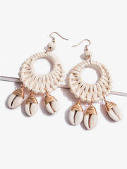 Shell Hollow Rattan  copper wire Earring Accessories