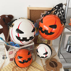 Exaggerated Pumpkin Demon Acrylic Chain Crossbody Bag